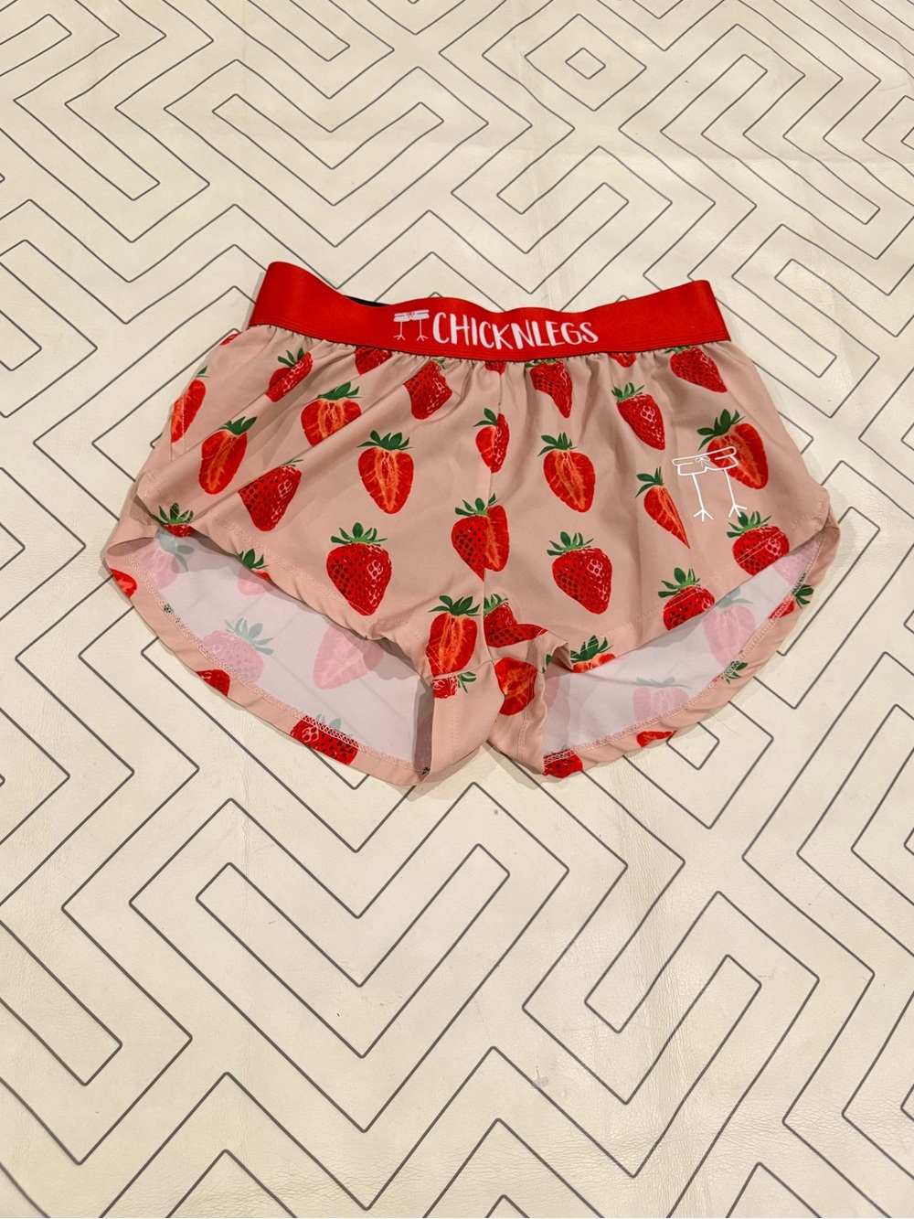 Chicknlegs Pink Strawberry Running Shorts